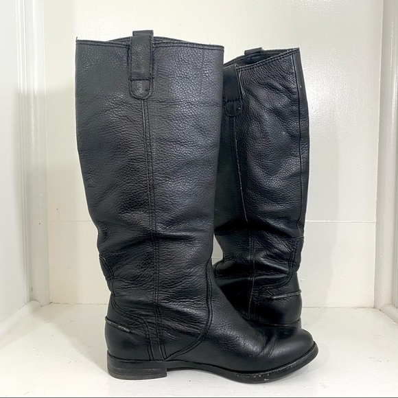 Madewell The Archive Black Leather Riding Equestrian Tall Boots Pull On Sz 5.5 - Picture 3 of 7